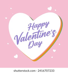 Happy Valentines day background with heart pattern and typography of happy valentines day text . Vector illustration. Wallpaper, flyers, invitation, posters, brochure, banners. 