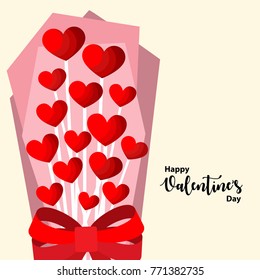 Happy Valentine's day background with Heart Shaped bouquet for graphic design, Wallpaper, posters, brochure, card. Vector illustration