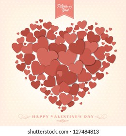 Happy Valentine's Day Background With Hearts