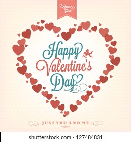 Happy Valentine's Day Background With Hearts