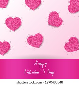 Happy valentine's day background with hearts Vector.