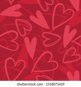 Happy Valentine's Day background with hearts. Seamless pattern with hearts. Happy Valentine's Day Card and Invitation. Vector illustration