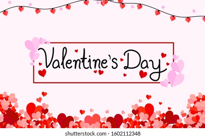 
Happy Valentines Day background with hearts. vector illustration 