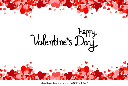 
Happy Valentines Day background with hearts. vector illustration 