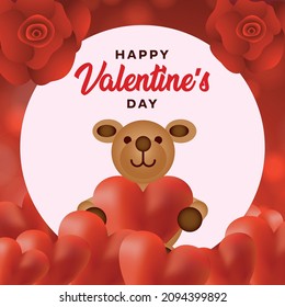 Happy valentine's day background with hearts