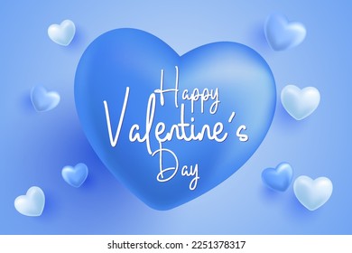 happy valentine's day background with hearts symbol vector illustration