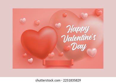 happy valentine's day background with hearts symbol vector illustration