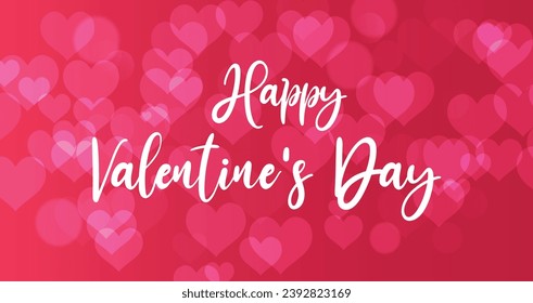 happy valentine's day background with hearts shapes bokeh 