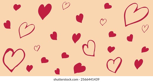 Happy Valentine's Day Background with hearts. Red. Promotion
and shopping template for love and valentine's day concept.