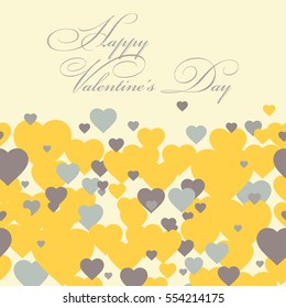 Happy Valentine's Day background With Hearts. Vector illustration. Greeting card.