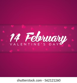 Happy Valentines Day. Background with hearts. Vector flat illustration