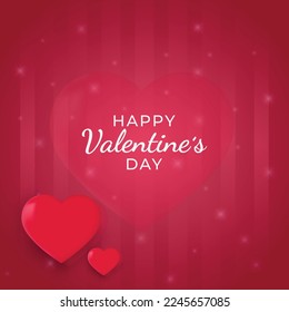 Happy valentine's day background illustration with hearts