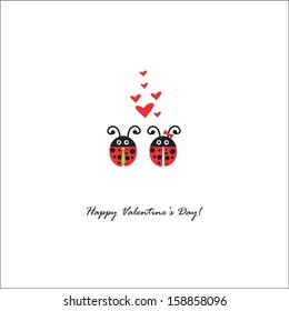 Happy Valentines' day background with ladybug