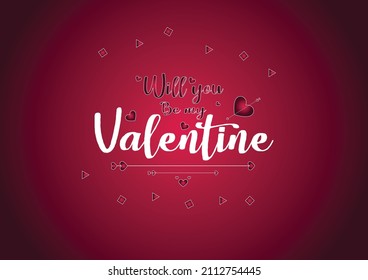 Happy valentines day background with lights text style premium Vector