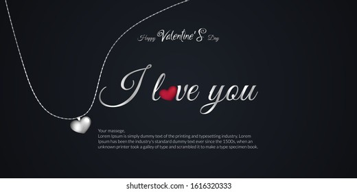 Happy valentine's day background with I love you message