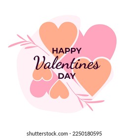 HAPPY VALENTINES DAY BACKGROUND WITH LOVE HEART ILLUSTRATION DESIGN VECTOR GOOD FOR GREETING CARD, COVER DESIGN, POSTER, SOCIAL MEDIA POST