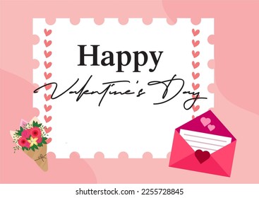 Happy valentines day background , love letter background valentines day flower heart 