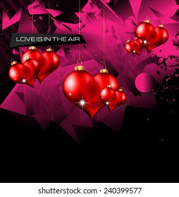 Happy Valentine's Day background with lovely Hearts. Ideal for brochure, invitation cards, dinnev menu covers, advertisment and poster.