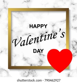 Happy Valentines day background with marble texture