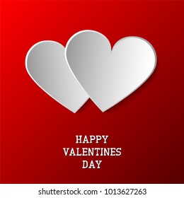 Happy valentines day background paper origami hearts. Romantic greeting card,poster,brochure,cover,template.