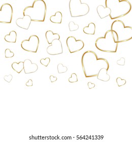Happy valentines day background with paper hearts. Vector illustration.