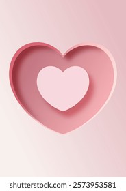 Happy Valentines Day background with a pastel pink cut out heart design