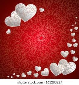 happy Valentine's Day background with patterned weaving