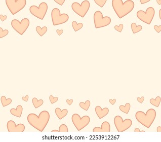 Happy Valentines day background with pink hearts. Holiday greeting or invitation card. Romantic vector illustration. Design pattern template.