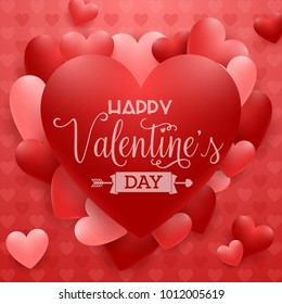 Happy valentines day background with red heart