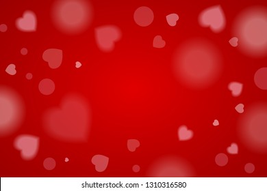 Happy Valentine's Day Background With Red Heart And Frame. Vector