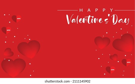 Feliz Día De San Valentín Con Corazones Rojos. Diseño abstracto