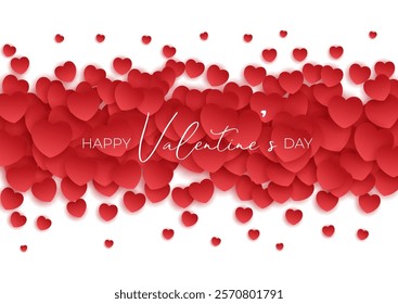 Happy Valentines Day background with a red hearts design