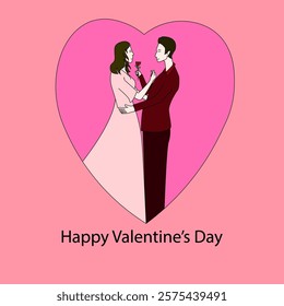 Happy Valentine's Day background with red hearts. Love, romance, and celebration.