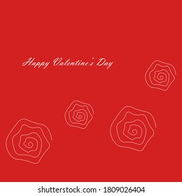 Happy valentines day background with roses, vector illustration