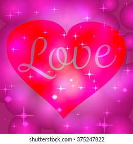 Happy Valentines day background with shining heart of particles. Vector illustration.