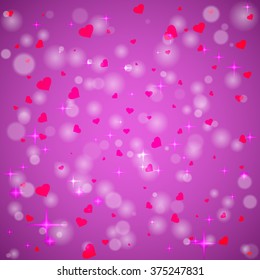 Happy Valentines day background with shining heart of particles. Vector illustration.