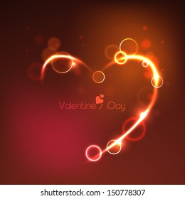 Happy Valentines Day background with shiny heart. 