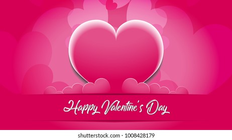 Happy Valentine's Day Background Template Design Vector
