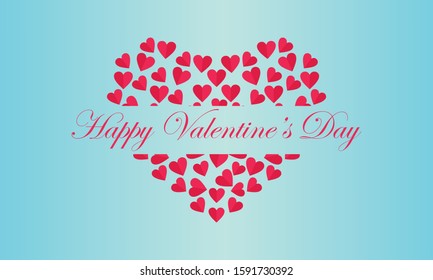 Happy valentine's day background template with heart shaped illustration