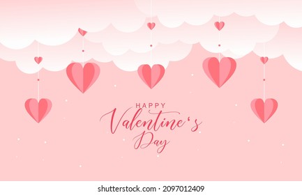 Happy valentine's day background template with heart shaped illustration