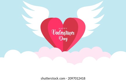 Happy valentine's day background template with heart shaped illustration