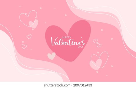 Plantilla de fondo del día de San Valentín feliz con ilustración en forma de corazón