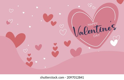 Plantilla de fondo del día de San Valentín feliz con ilustración en forma de corazón