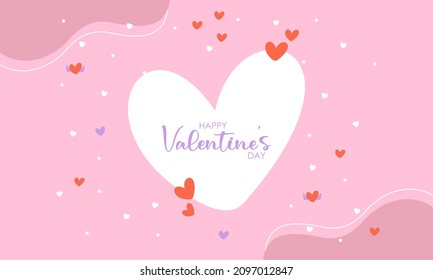 Plantilla de fondo del día de San Valentín feliz con ilustración en forma de corazón