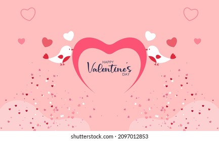 Happy valentine's day background template with heart shaped illustration