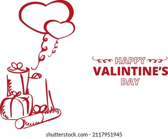 Happy valentines day background template with heart shaped illustration. Vector illustration