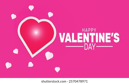 Happy Valentines Day background template. Perfect for banners, cards, posters, and social media . Vector design with text inscription and classic color for a professional look