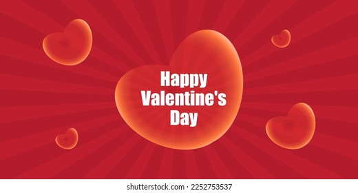 Felices San Valentín Día Fondo, Feliz Día de San Valentín efecto de texto con plantilla de diseño de banners con amor