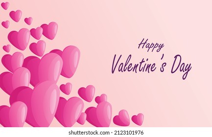 happy valentines day background vector image with love shaped balloons.