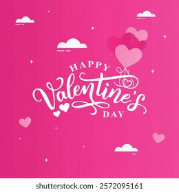 Happy valentine's day background. Vector illustration of Happy Valentines Day social media feed template
